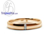 แหวนพิ้งโกลด์ แหวนทองสีชมพู แหวนเพชร แหวนคู่ แหวนแต่งงาน แหวนหมั้น - R30147DPG